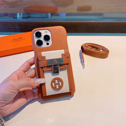 Hermes Luxury Leather Phone Case For iPhone 1