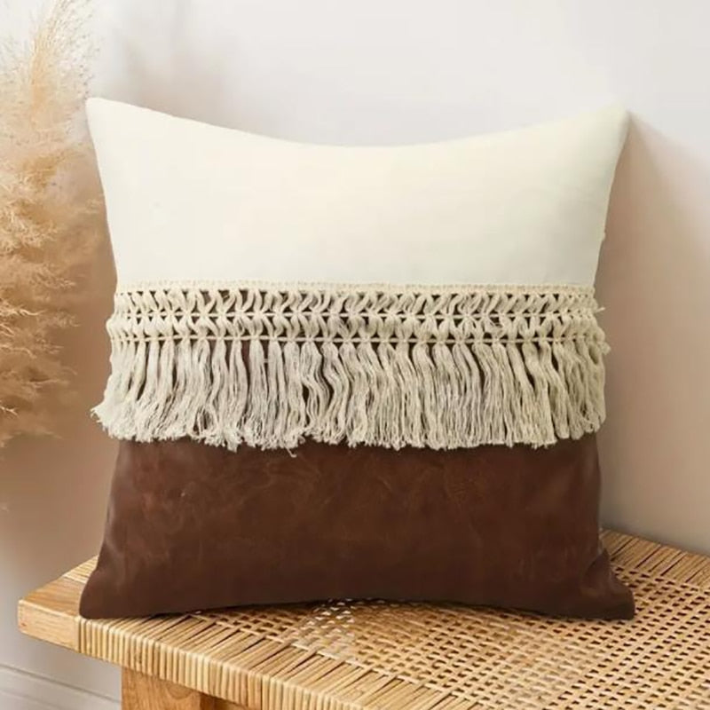 Tassel Accent Throw Pillow Case Set